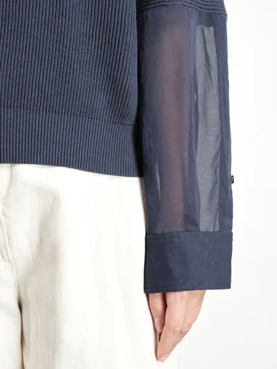 Пуловер цвет темно-синий — превью 5