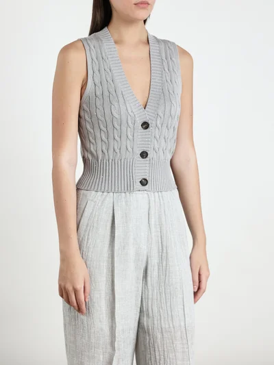 Жилет цвет светло-серый — превью 3