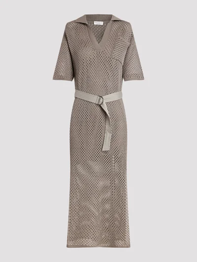 Платье цвет коричневый — превью 1