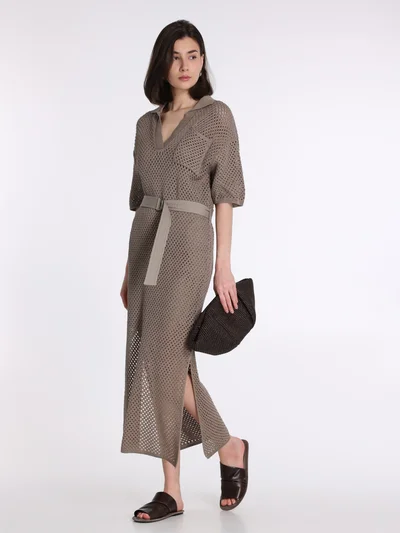 Платье цвет коричневый — превью 2