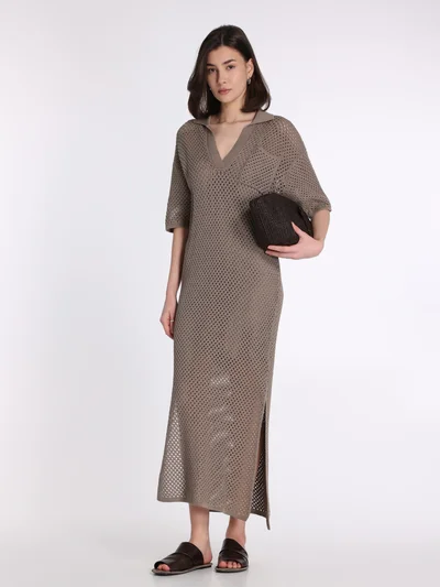 Платье цвет коричневый — превью 3