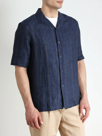 Рубашка цвет синий — превью 3