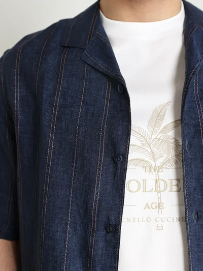 Рубашка цвет синий — превью 5