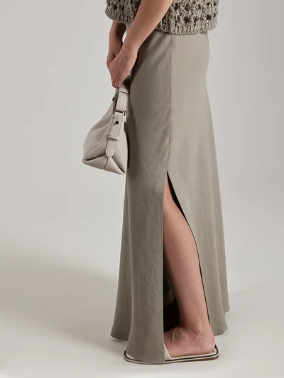 Юбка цвет хаки — превью 3