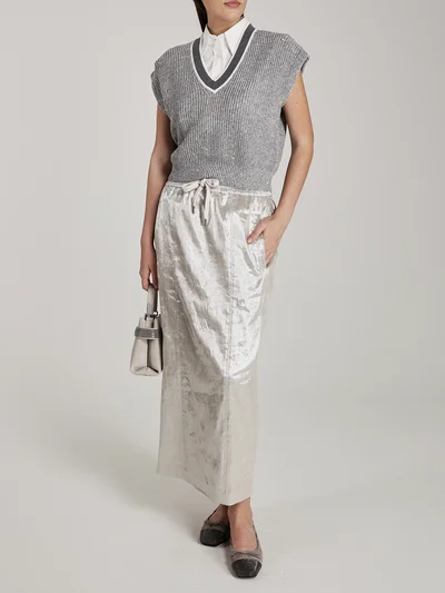 Юбка цвет серебро — превью 2