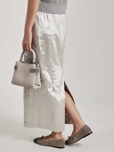 Юбка цвет серебро — превью 3