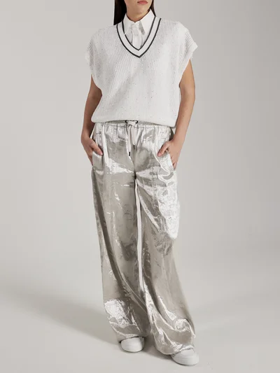 Брюки цвет серебряный — превью 2