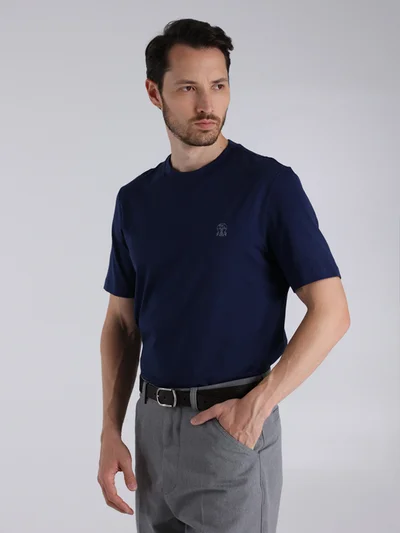 Футболка цвет темно-синий — превью 4