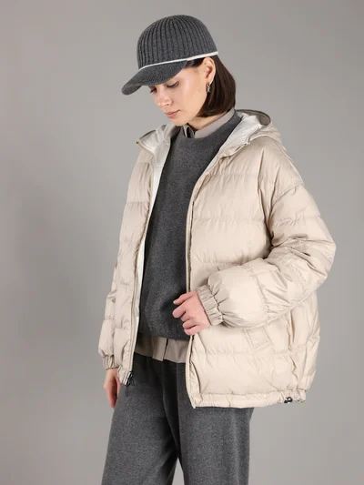 Пуховик цвет жемчужный — превью 6