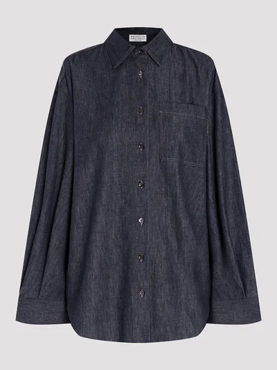 Рубашка цвет синий — превью 1