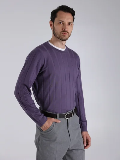 Джемпер цвет фиолетовый — превью 2