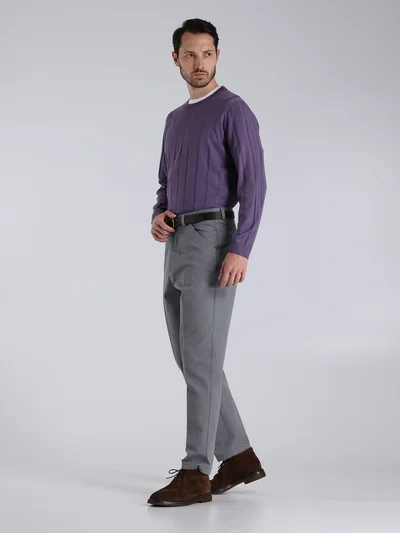 Джемпер цвет фиолетовый — превью 4