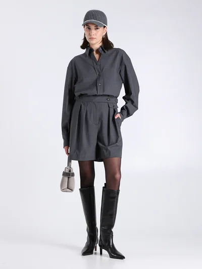 Рубашка цвет темно-серый — превью 2