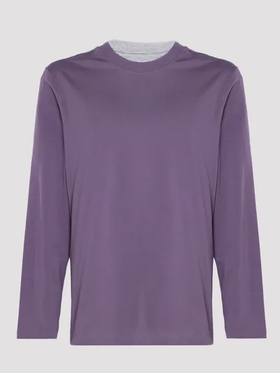 Лонгслив цвет фиолетовый — превью 1