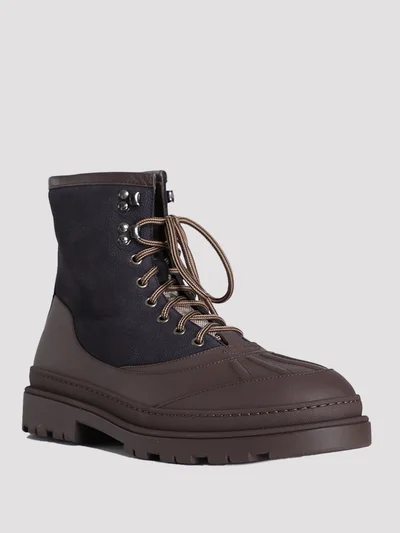 Ботинки цвет темно-коричневый-синий — превью 2