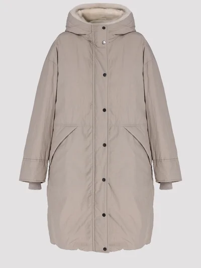 Пуховик цвет бежевый — превью 1