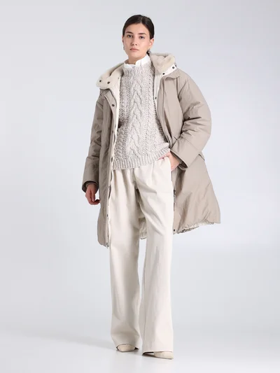 Пуховик цвет бежевый — превью 2