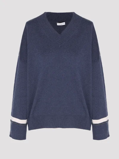 Пуловер цвет темно-синий — превью 1