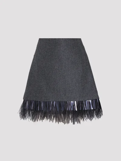 Юбка цвет темно-серый — превью 1