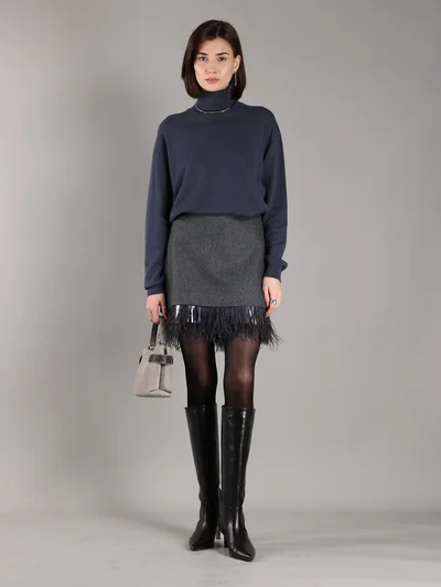 Юбка цвет темно-серый — превью 2