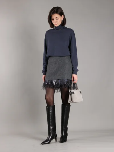 Юбка цвет темно-серый — превью 3