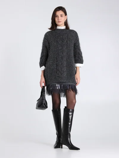 Юбка цвет темно-серый — превью 4