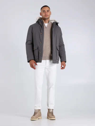 Пуховик цвет серый — превью 2