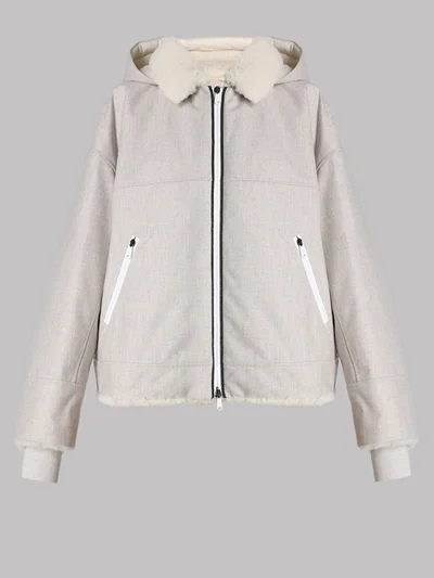 Куртка цвет бело-серый — превью 1