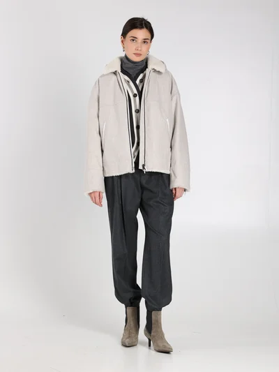 Куртка цвет бело-серый — превью 2