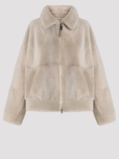 Дубленка цвет бежевый — превью 1