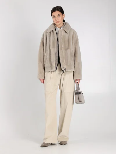 Дубленка цвет бежевый — превью 2