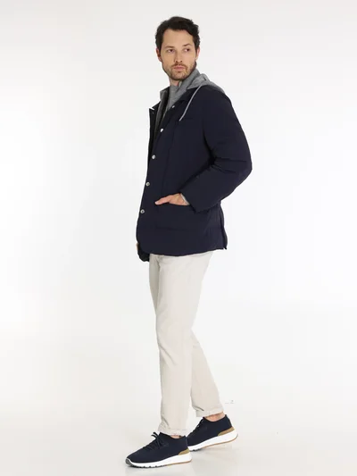 Пуховик цвет синий — превью 4