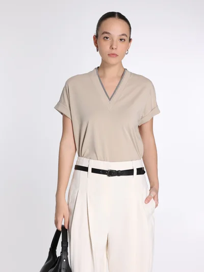 Футболка цвет светло-бежевый — превью 5