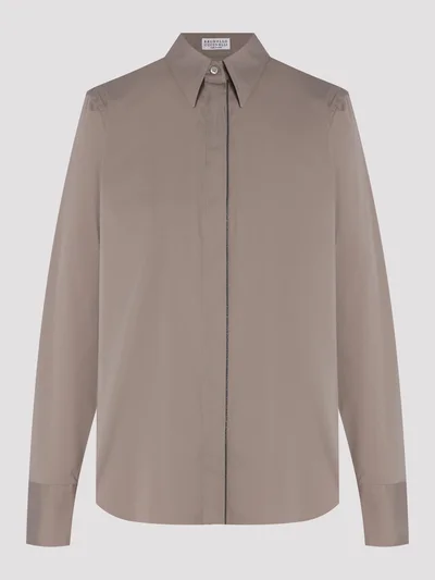 Рубашка цвет светло-коричневый — превью 1