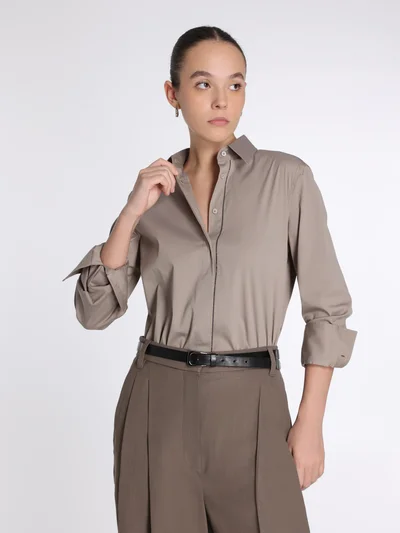 Рубашка цвет светло-коричневый — превью 2