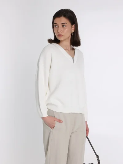 Пуловер цвет молочный — превью 2