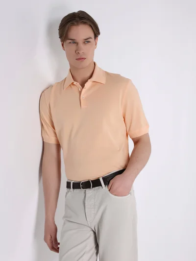 Поло цвет светло-оранжевый — превью 2