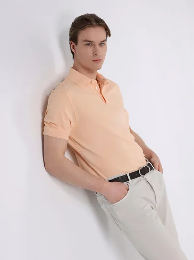 Поло цвет светло-оранжевый — превью 6