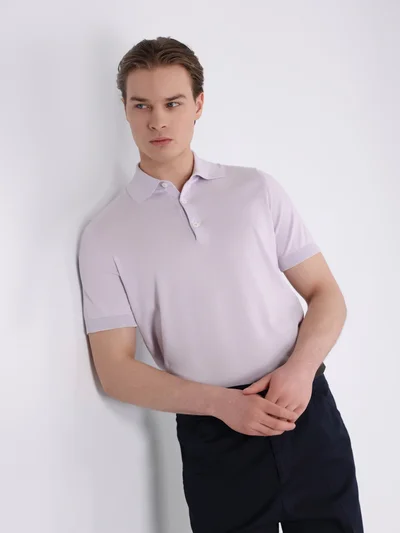 Поло цвет лавандовый — превью 4