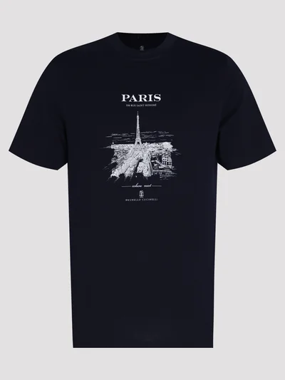 Футболка цвет темно-синий — превью 1