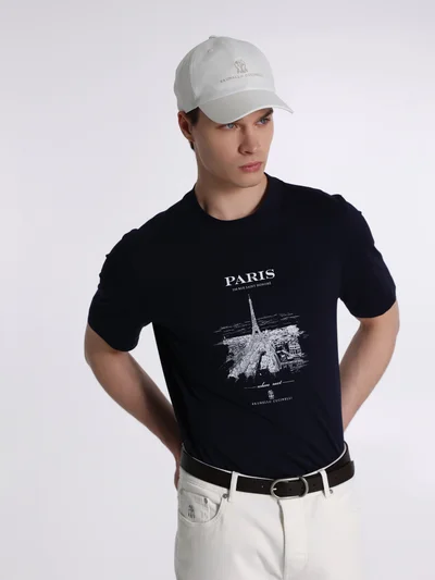 Футболка цвет темно-синий — превью 4