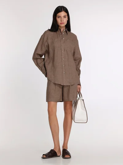 Шорты цвет коричневый — превью 3