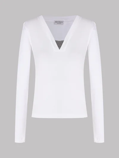 Лонгслив цвет белый — превью 1