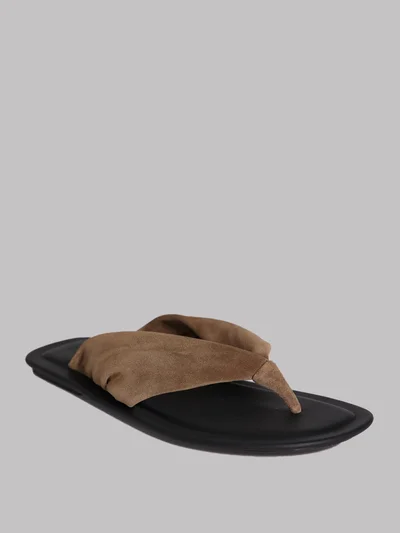 Шлепанцы цвет бежево-коричневый — превью 2