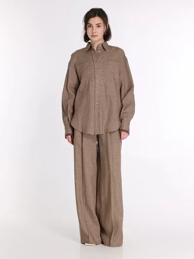 Брюки цвет коричневый — превью 3