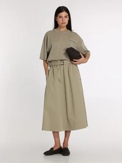 Юбка цвет бежевый — превью 2