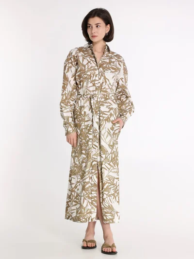 Платье цвет бежевый — превью 2