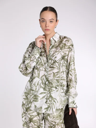 Блузка цвет зеленый — превью 2