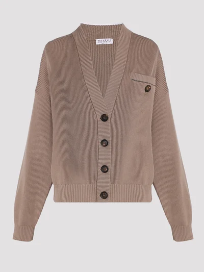 Кардиган цвет темно-бежевый — превью 1