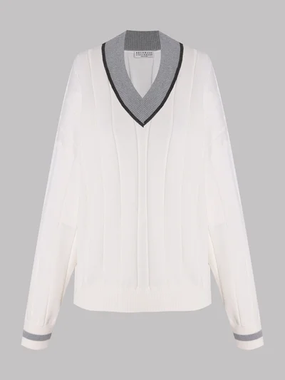 Пуловер цвет белый — превью 1